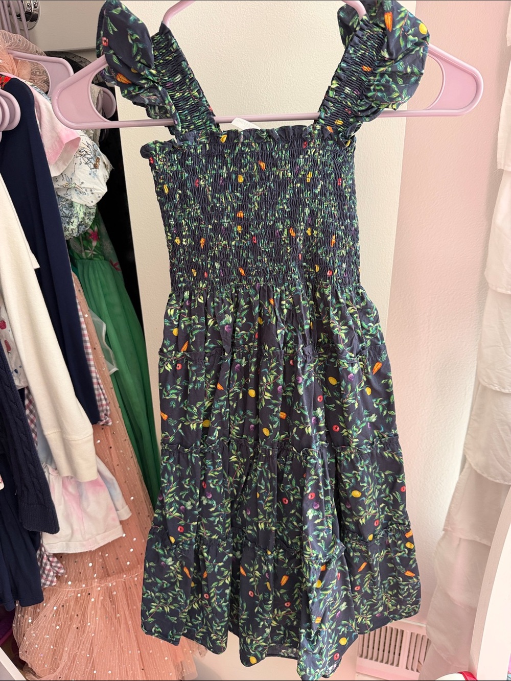 Hill House Navy Floral Smocked Sundress with Multicolor Blooms